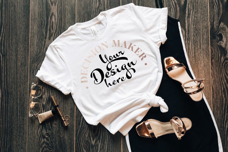 Download White Bella Canvas 3001 Mockup White Unisex T-shirt Mock ...