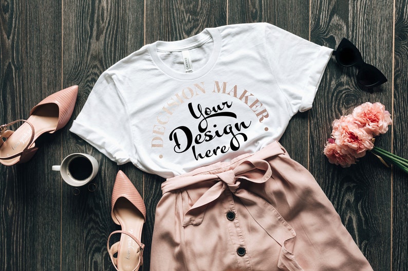 Download White Bella Canvas 3001 Mockup White Unisex T-shirt Mock ...