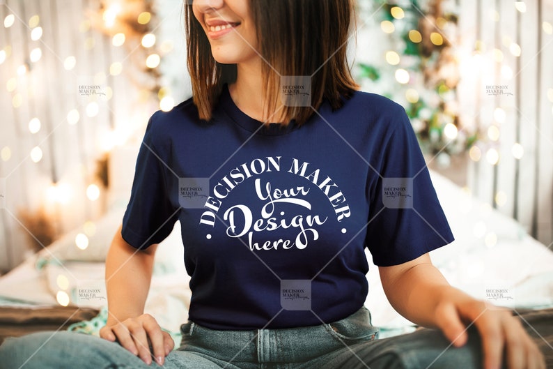 Download Bella Canvas 3001 Navy Mockup Navy T-shirt Mock Up T-Shirt ...