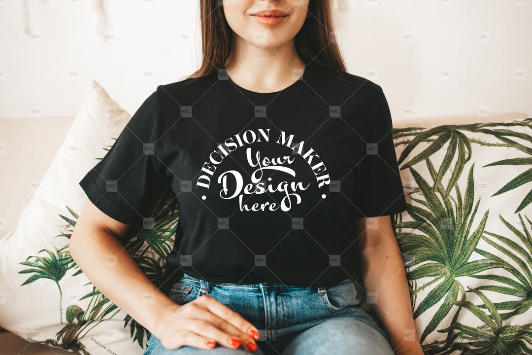 Black Bella Canvas 3001 Mockup Black Unisex T-shirt Mock Up - Etsy