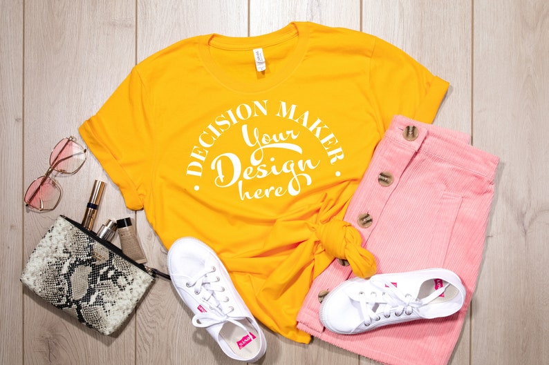 Download Gold Bella Canvas 3001 Mockup Gold Unisex T-shirt Mock Up | Etsy