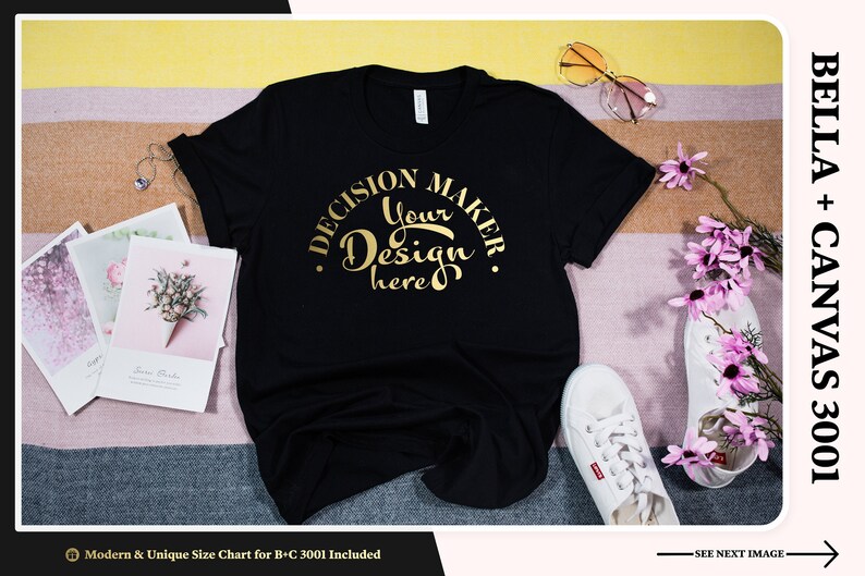 Download Bella Canvas 3001 Black Flat Lay Mockup Bella Canvas ...