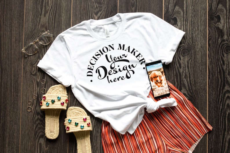 Download White Bella Canvas 3001 Mockup White Unisex T-shirt Mock ...