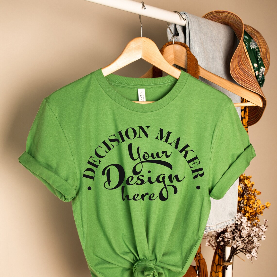 heather green bella canvas