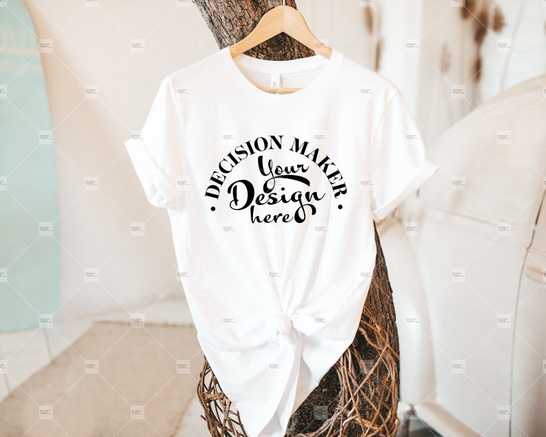 Download White Bella Canvas 3001 Mockup White Unisex T-shirt Mock Up | Etsy
