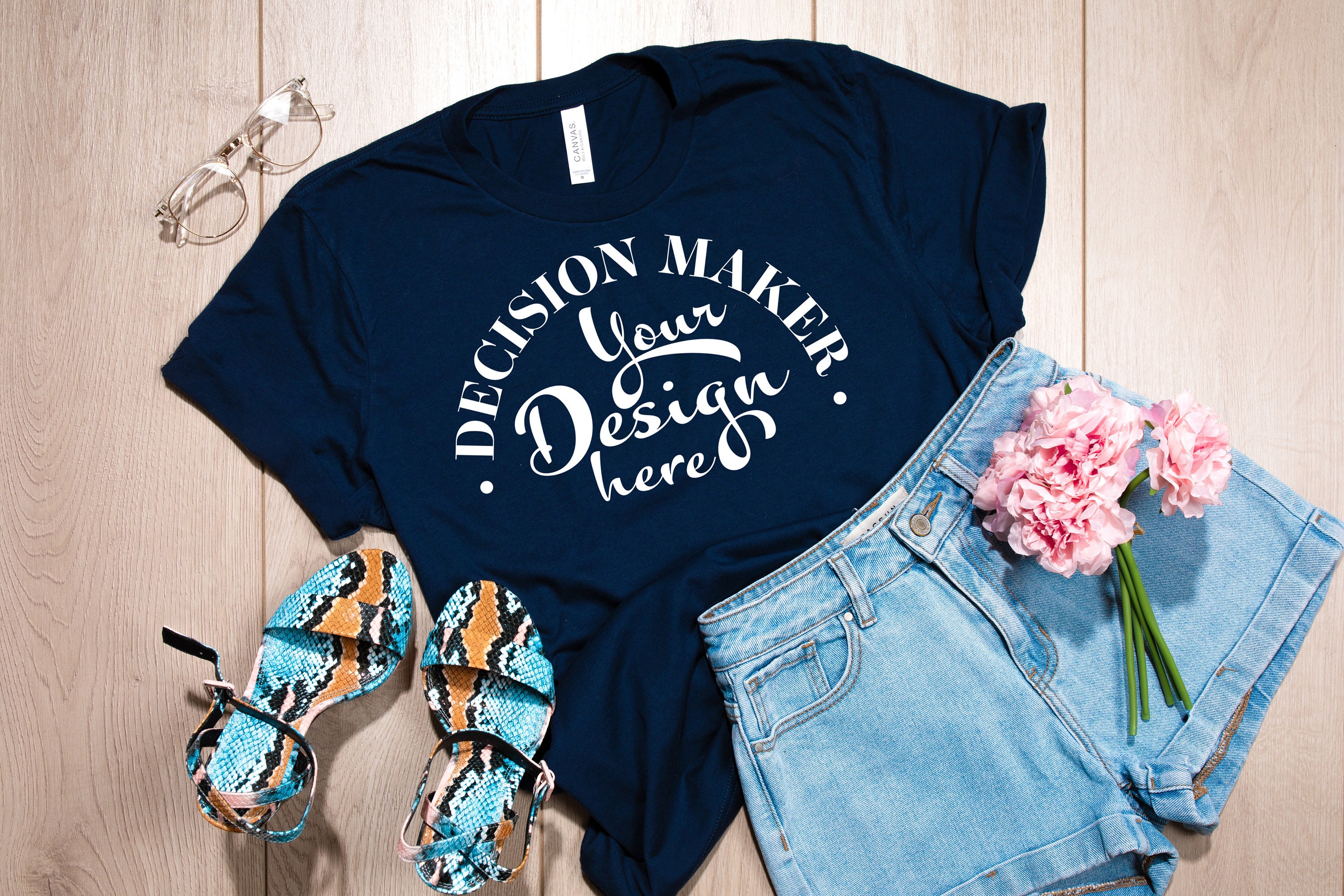 Download Navy Bella Canvas 3001 Mockup Navy Unisex T-shirt Mock Up | Etsy