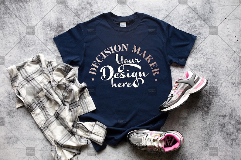 Download Navy Gildan 5000 Mockup Navy Unisex T-shirt Mock Up T ...