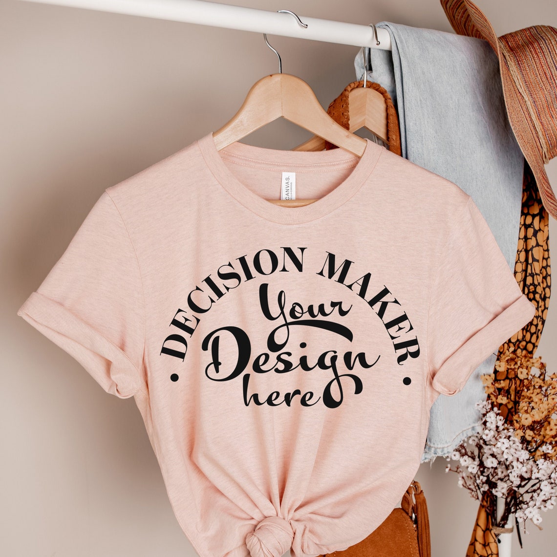 Heather Prism Peach Bella Canvas 3001 Mockup Unisex T-shirt - Etsy