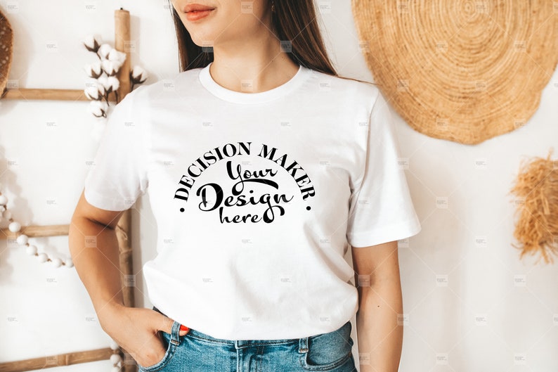 Download White Bella Canvas 3001 Mockup White Unisex T-shirt Mock ...