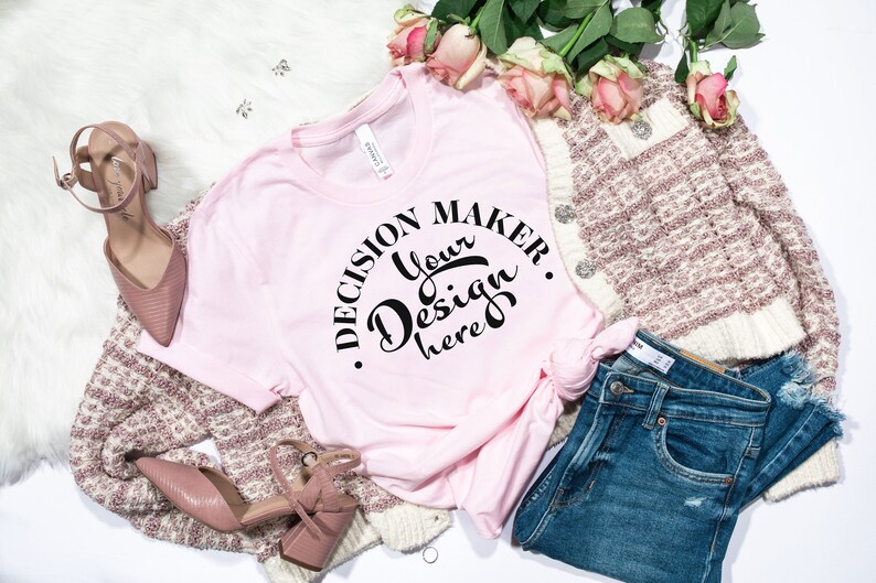 Download Soft Pink Bella Canvas 3001 Mockup Soft Pink Unisex T ...