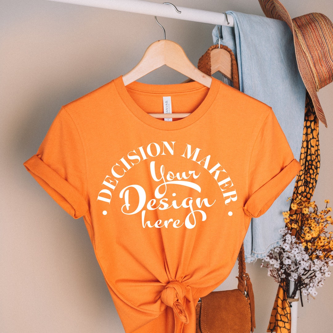 Orange Bella Canvas 3001 Mockup Orange Unisex T-shirt Mock - Etsy