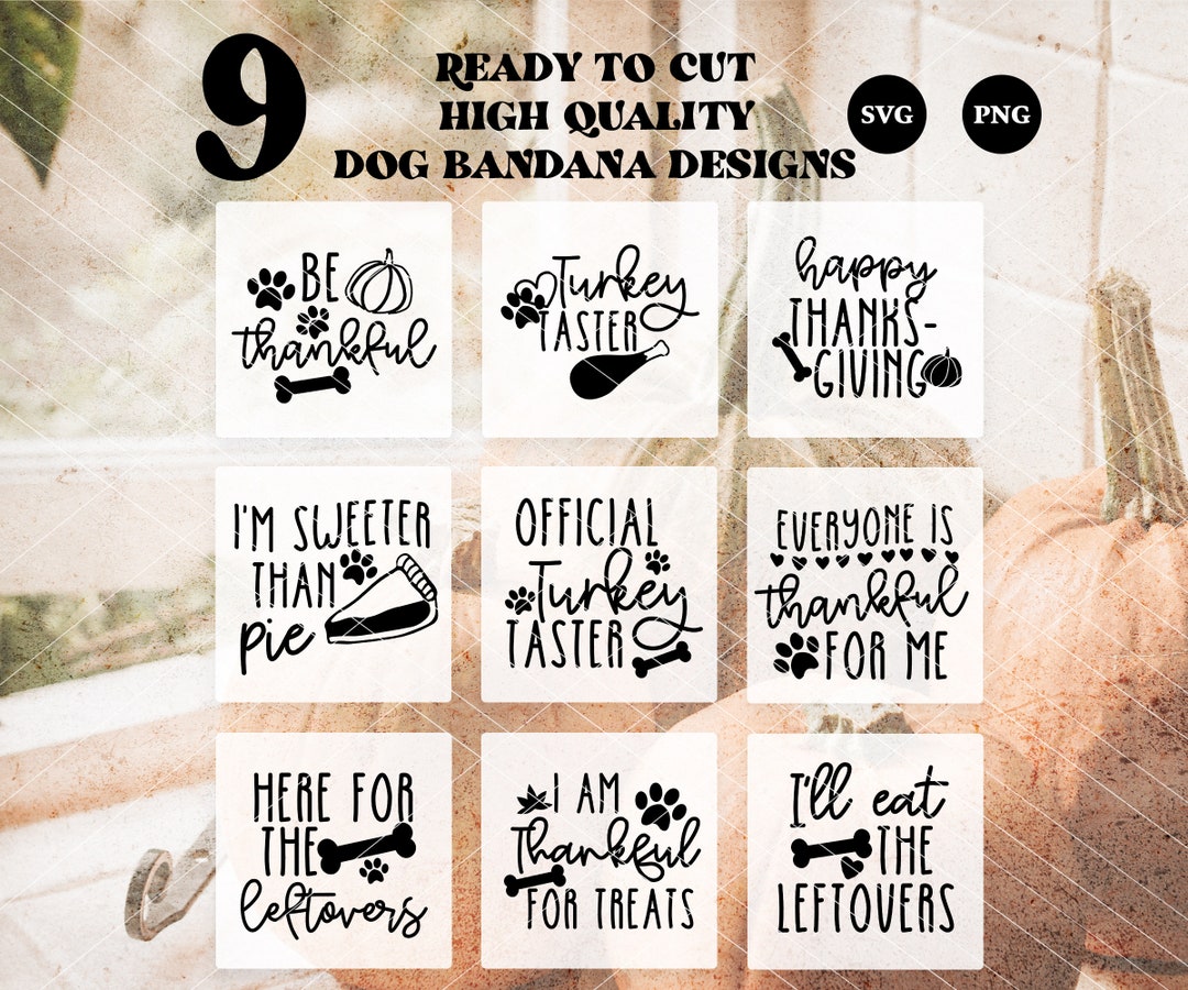 Dog Bandana SVG, Pet Bandana SVG, Fall Bundle Svg, Thanksgiving Bundle