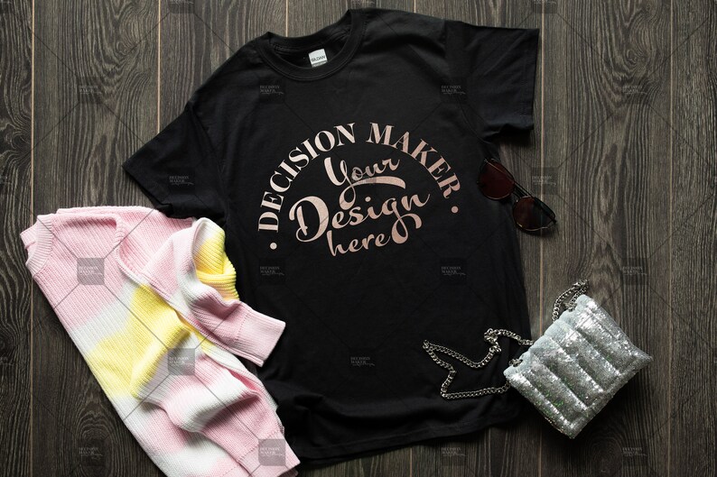 Download Black Gildan 5000 Mockup Black Unisex T-shirt Mock Up | Etsy