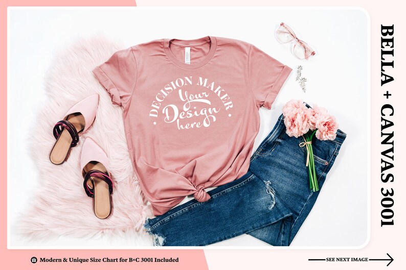 Download Bella Canvas 3001 Mauve Flat Lay Mockup Bella Canvas ...