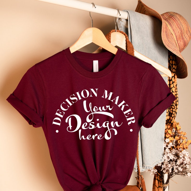 Download Maroon Bella Canvas 3001 Mockup Maroon Unisex T-shirt Mock | Etsy