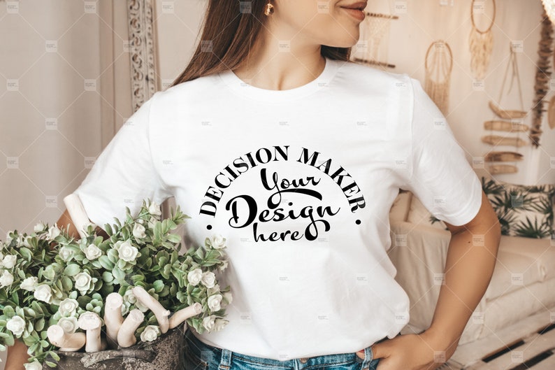 White Bella Canvas 3001 Mockup White Unisex T-shirt Mock Up | Etsy