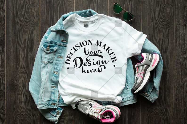 Download White Gildan 5000 Mockup White Unisex T-shirt Mock Up | Etsy