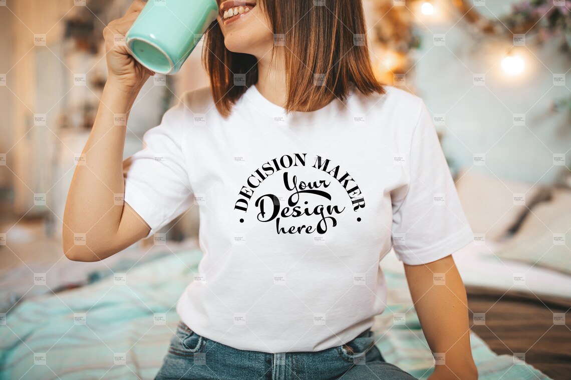 Download White Bella Canvas 3001 Mockup White Unisex T-shirt Mock ...