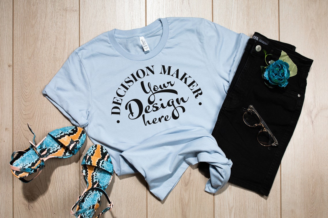 Download Light Blue Bella Canvas 3001 Mockup Light Blue Unisex T-shirt | Etsy