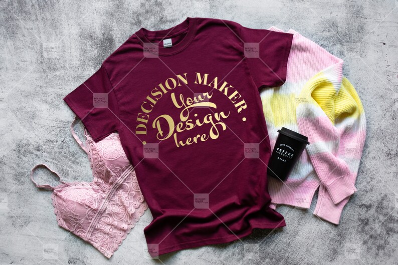 Download Maroon Gildan 5000 Mockup Maroon Unisex T-shirt Mock Up | Etsy