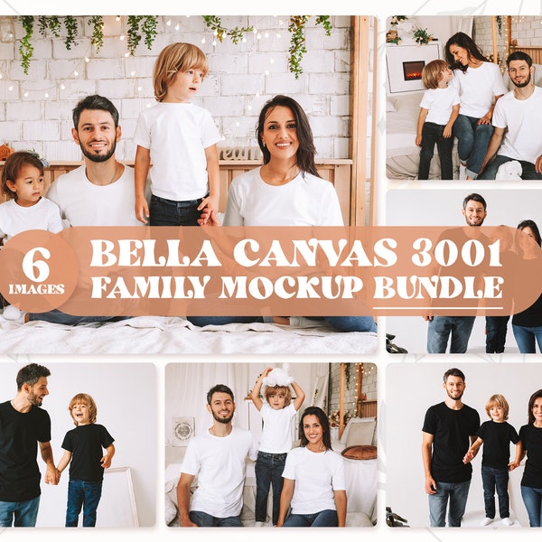 Bella Canvas 3001 Family Tshirt Mockup Model Bundle, Bella Canvas Mock, Family Tshirt Mock, 3001 Bundle Mockup, Family Mockup Bundle