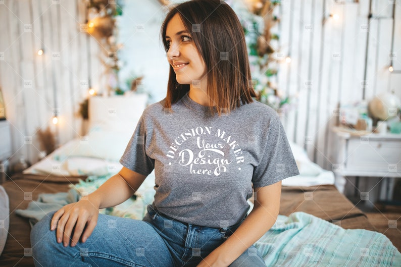 Download Graphite Heather Gildan 5000 Mockup Unisex T-shirt Mock Up ...