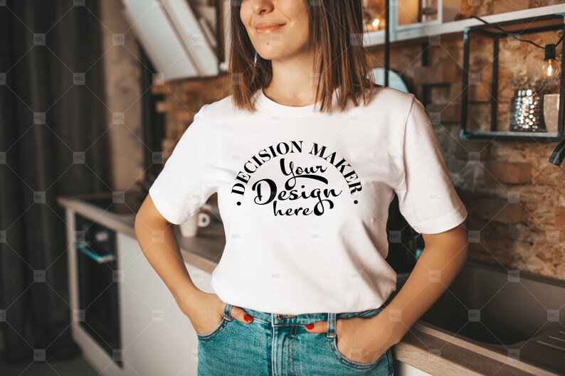 Download White Bella Canvas 3001 Mockup White Unisex T-shirt Mock Up | Etsy
