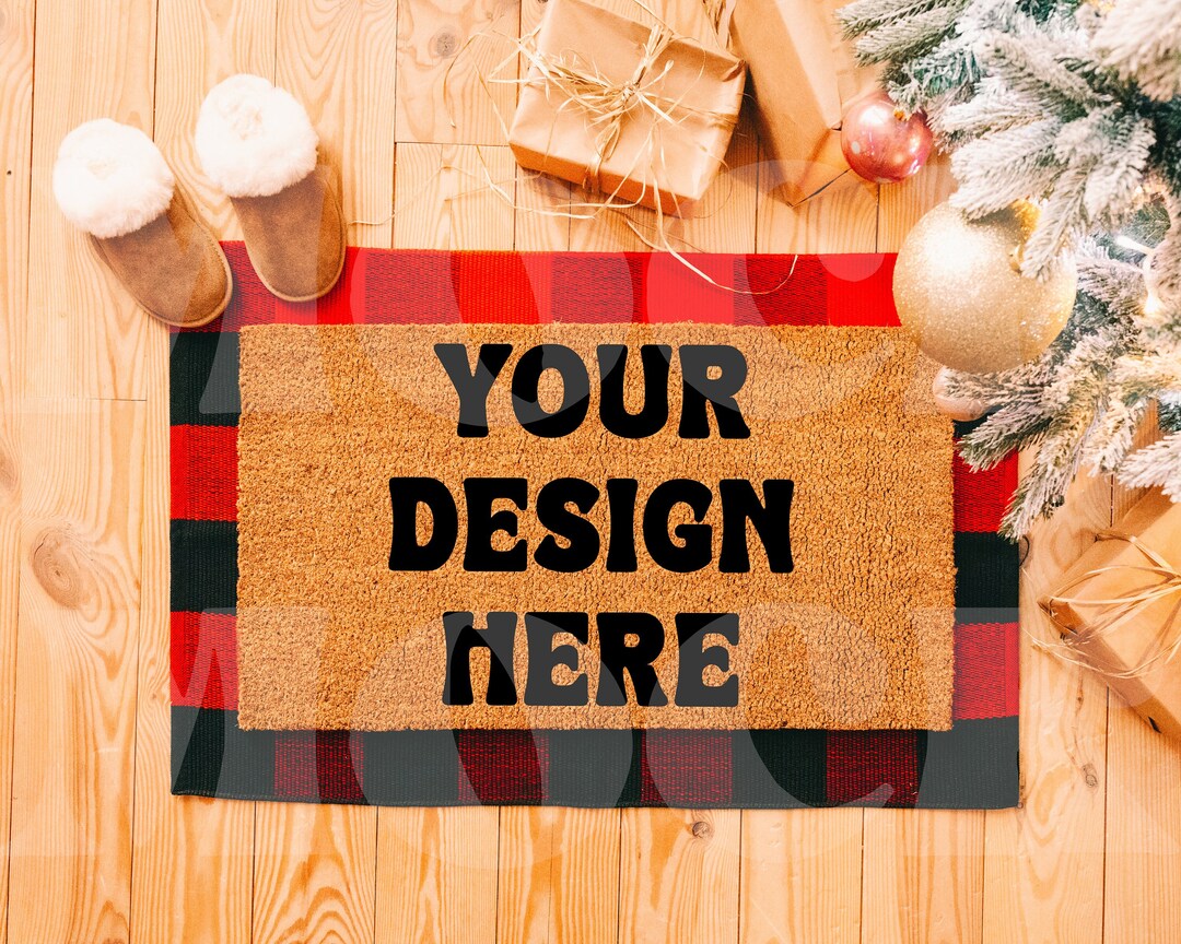 Christmas Doormat Mockup, Rug Mockup, Doormat Photo, Personalized