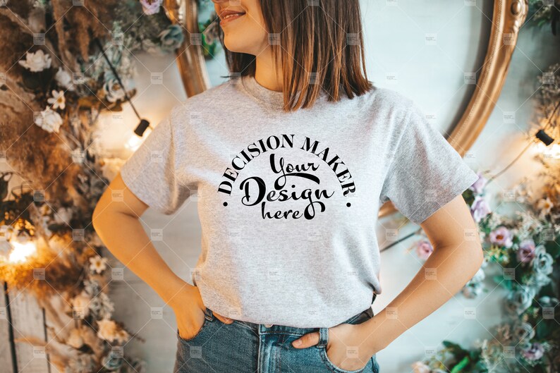 Sport Grey Gildan 5000 Mockup Gildan Unisex Tshirt Mock