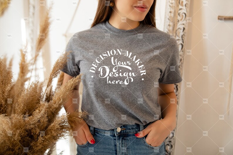 Download Graphit Heather Gildan 5000 Mockup Unisex T-shirt Mock Up ...