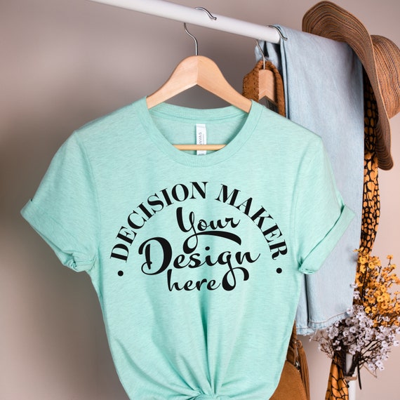 Heather Prism Mint Bella Canvas 3001 Mockup Heather Prism - Etsy