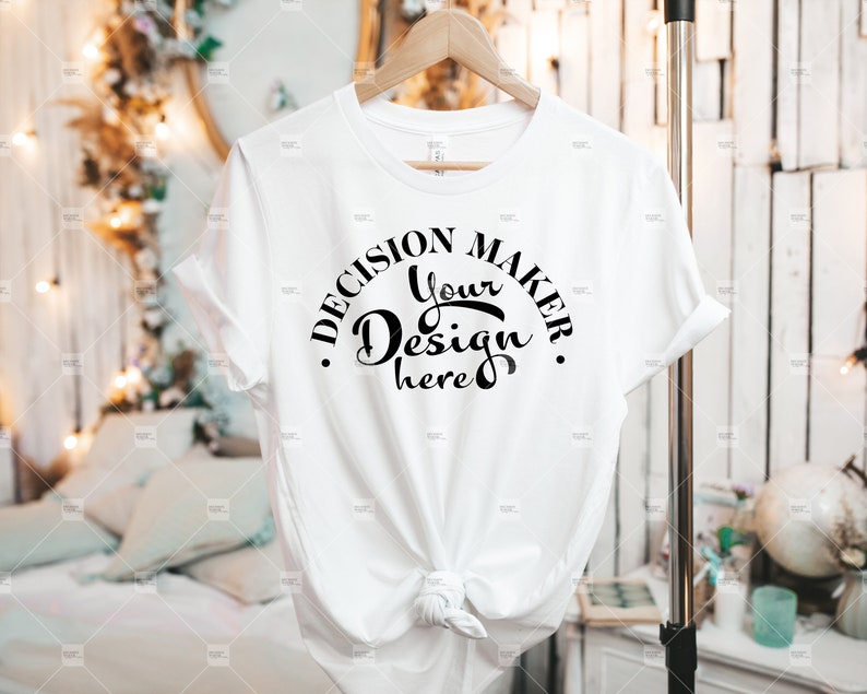 Download White Bella Canvas 3001 Mockup White Unisex T-shirt Mock Up | Etsy