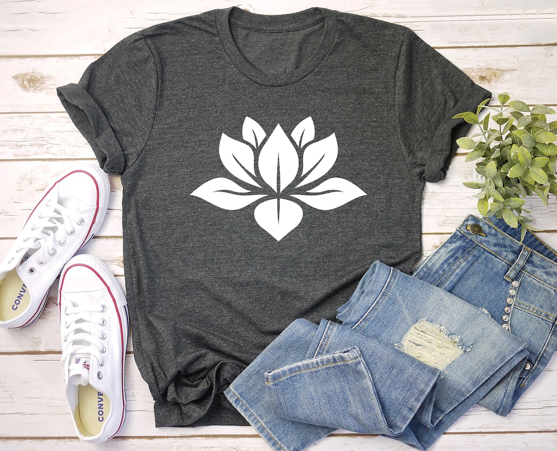 Lotus Flower Tshirt Lotus Shirt Lotus Pattern Tee Etsy