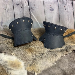 demi gauntlets leather armor studded hand guards