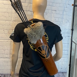 leather viking quiver shiel maiden archery hunting costume role play renfair renaissance