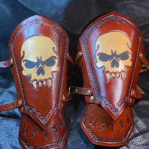 bracers arm guards leather costume necromancer