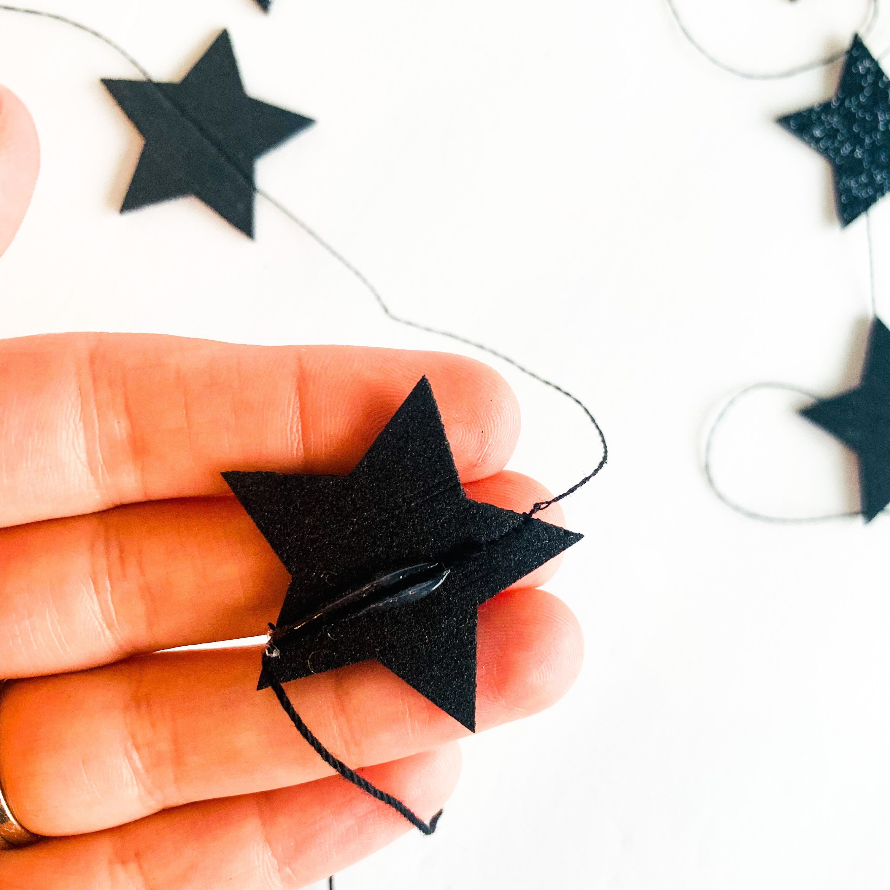 Black Glitter Star Garland - Etsy