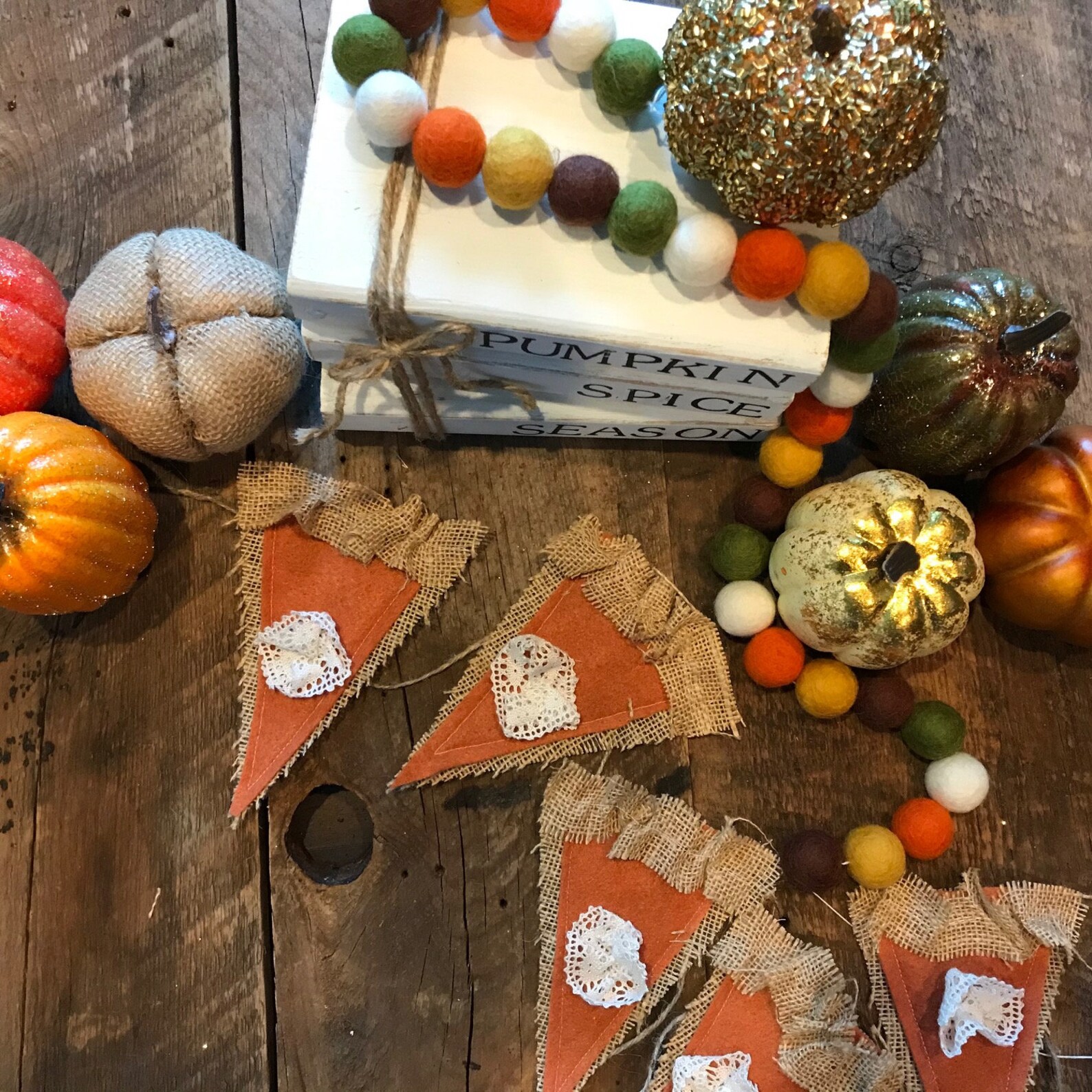 Felt Pumpkin Pie Garland Banner Etsy
