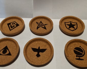 Token Trays Compatible with Arkham Horror LCG - Fan Made Laser Engraved Cork Trays