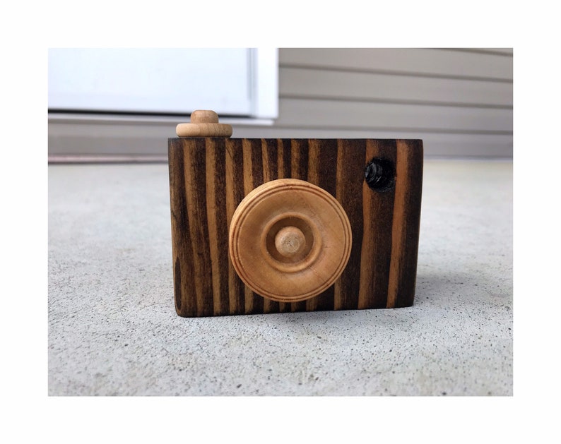 wooden camera toy