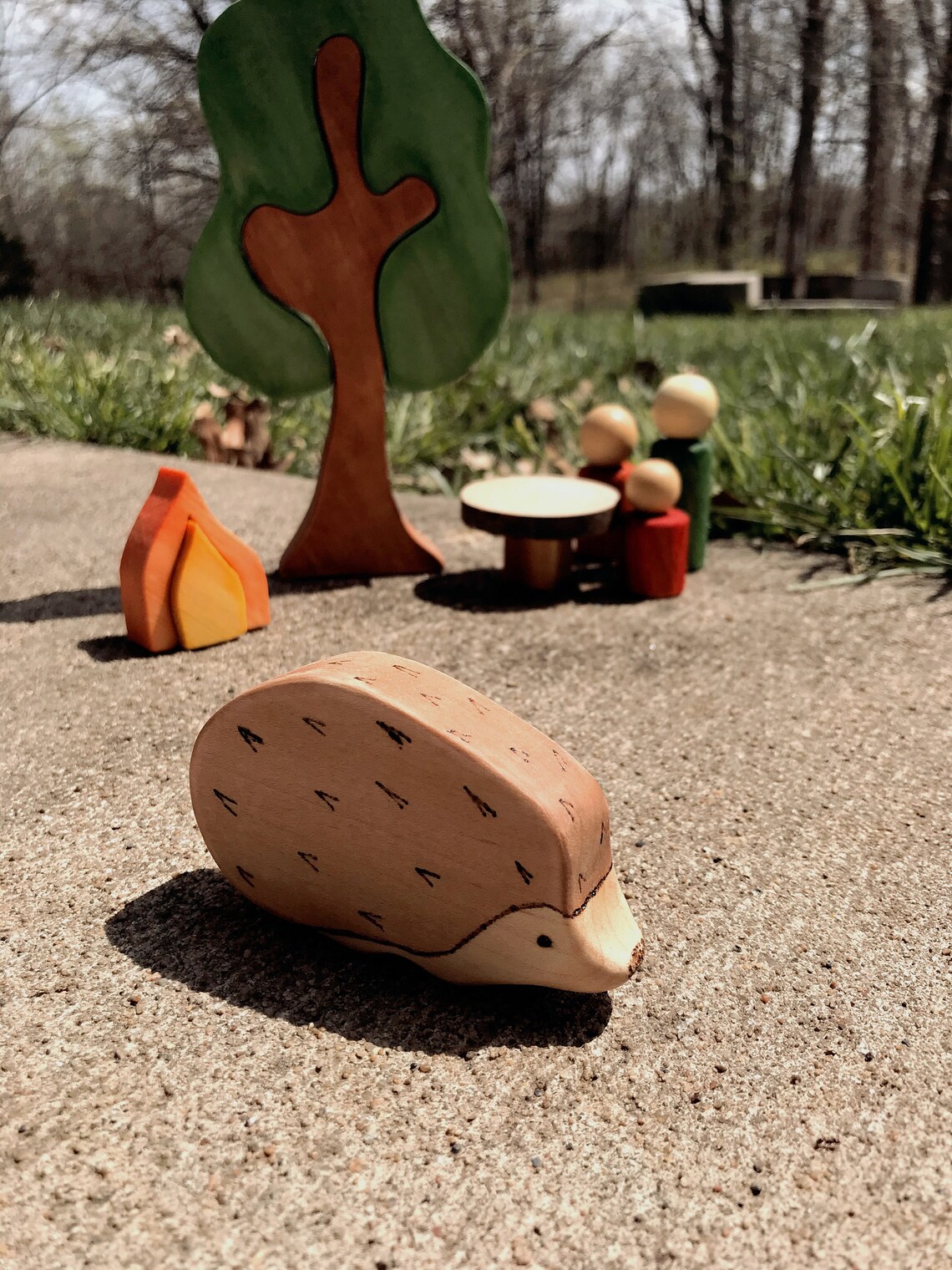 Wooden Hedgehog wooden forest animals wooden animal toys Etsy