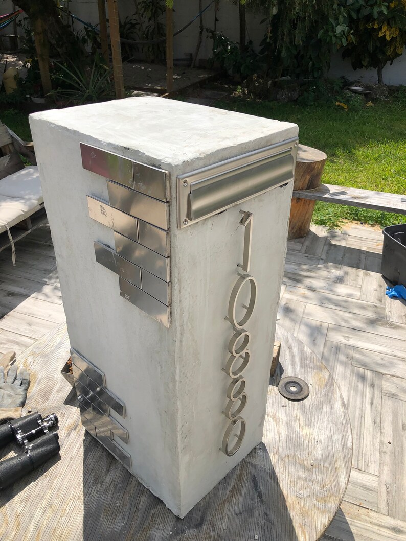 Concrete Mailbox industrial modern and secure Etsy