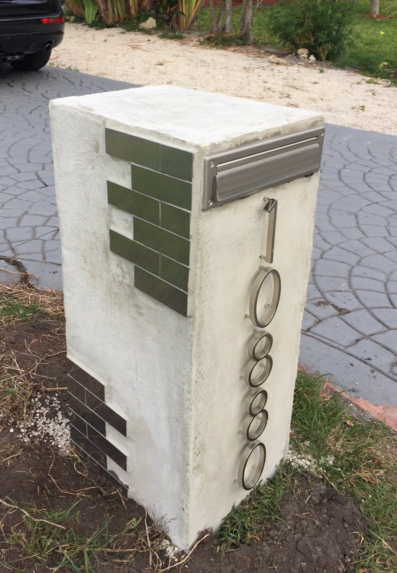 Concrete Mailbox industrial modern and secure Etsy