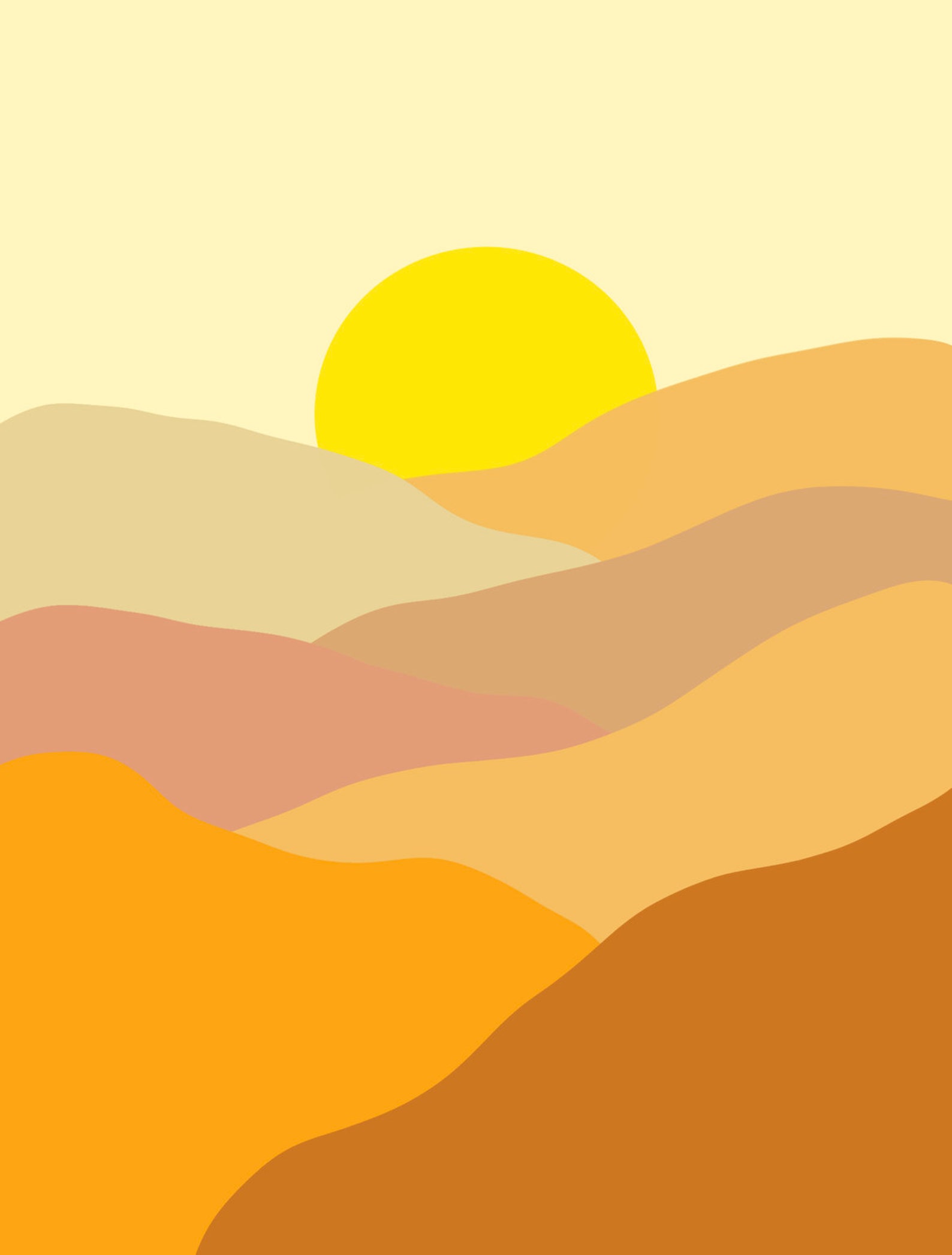 Décor Mural En Bois Sculpté - Scène De Soleil Du Désert - Dimensions Environ 9 X 6 Pouces