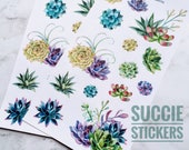 Succie Planner Stickers, Cactus, Succulents, Happy Planner, Hobonichi Stickers, Bujo, Bullet Journal, Micro Planners