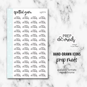 SG1074 - Prep Meds Script Stickers, Medicine Functional Stickers
