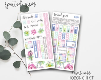 H062, Desert Oasis, Hobonichi Weeks Stickers, Succies, Succulent Planner Kit, Hobo Planner Stickers, Hobo Stickers