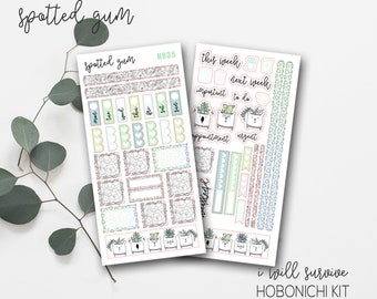 H035, I Will Survive Hobonichi Weeks Stickers Planner Kit, Succulents, Hobo Weeks Kit, Planner Stickers, Hobo Stickers, Bujo Stickers