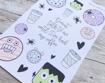 Donut Talk to Me Stickers, Donut Puns, Hearts, Hobonichi Weeks Stickers, Hobo Planner Stickers, PP Weeks, Bujo, Micro