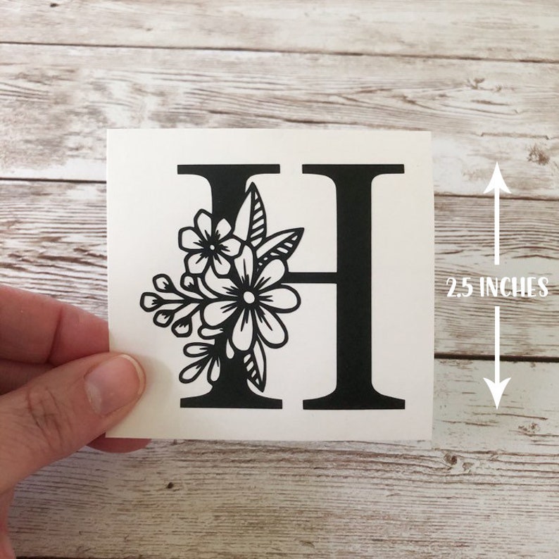 Initial Decal Single Letter Monogram Vinyl Initial Sticker Etsy